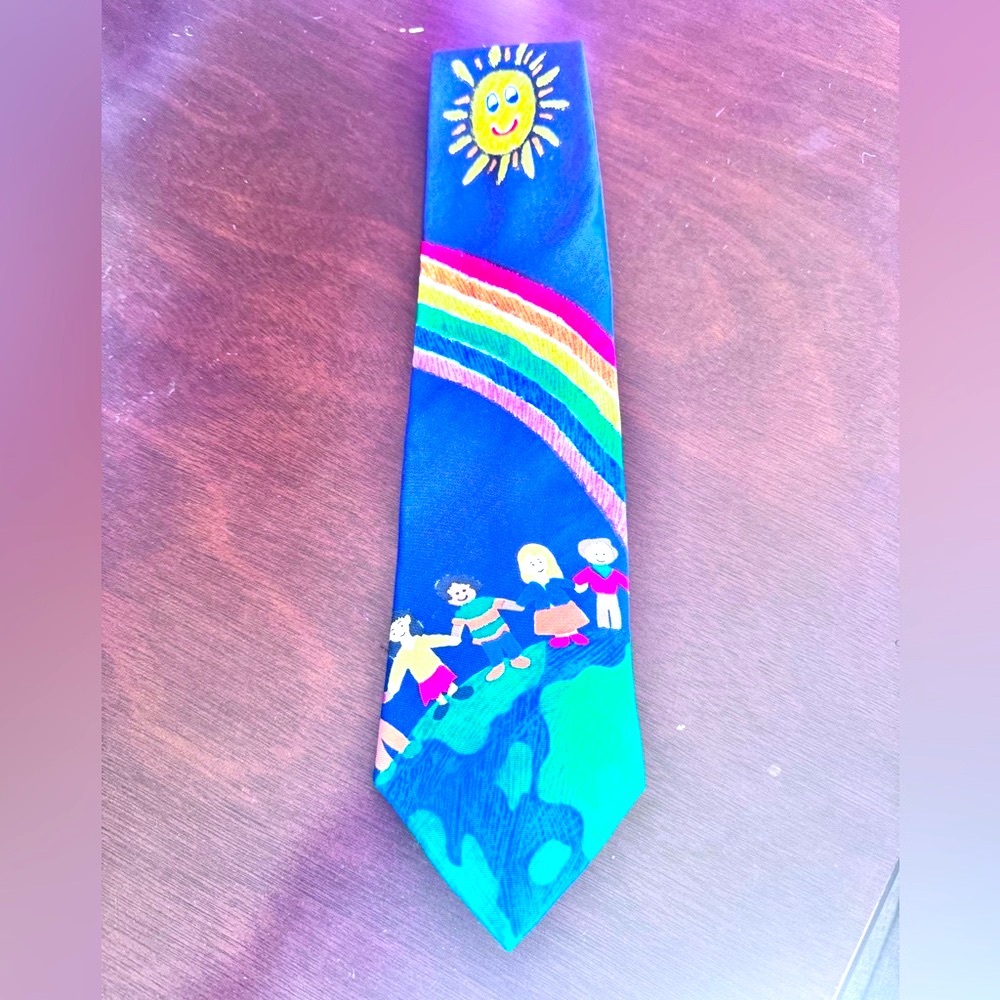 Vintage Save The Children Silk Tie “Peace On Earth”